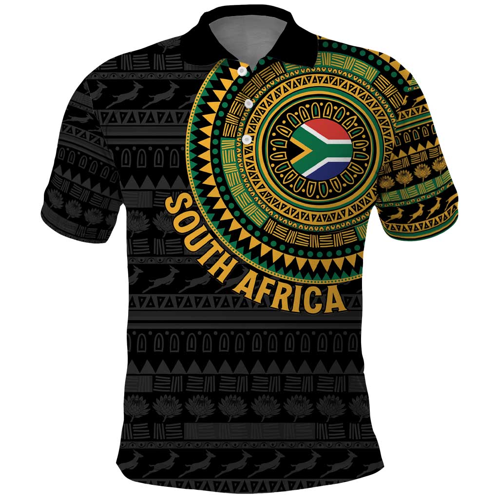 Personalised South Africa African Tribal Pattern Polo Shirt Chest Arm Tattoo