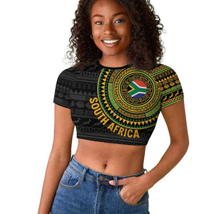 Personalised South Africa African Tribal Pattern Raglan Cropped T shirt Chest Arm Tattoo