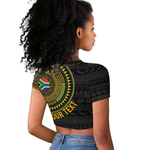 Personalised South Africa African Tribal Pattern Raglan Cropped T shirt Chest Arm Tattoo