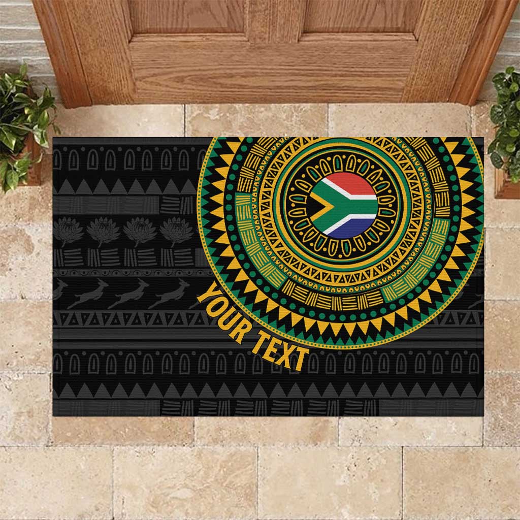 Personalised South Africa African Tribal Pattern Rubber Doormat Chest Arm Tattoo
