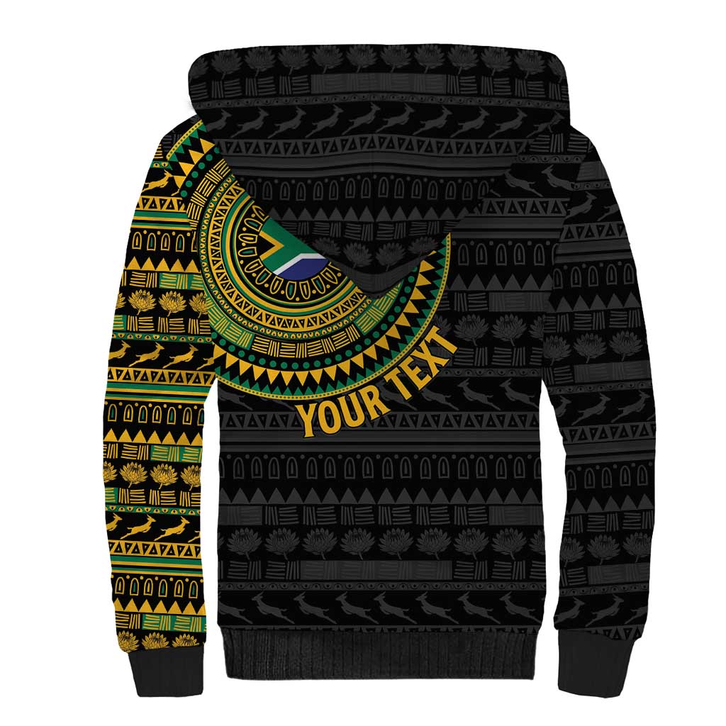 Personalised South Africa African Tribal Pattern Sherpa Hoodie Chest Arm Tattoo