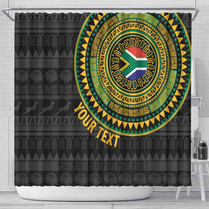 Personalised South Africa African Tribal Pattern Shower Curtain Chest Arm Tattoo