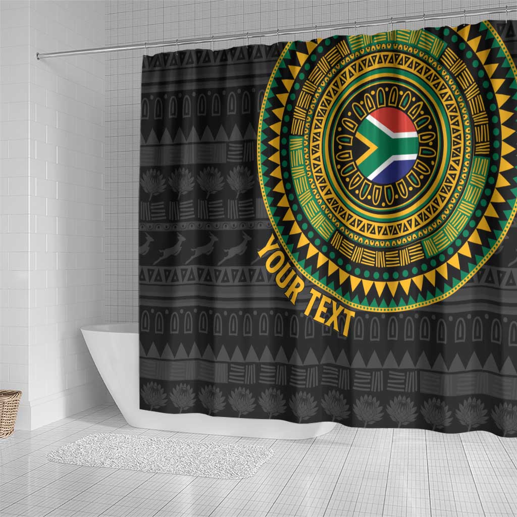 Personalised South Africa African Tribal Pattern Shower Curtain Chest Arm Tattoo