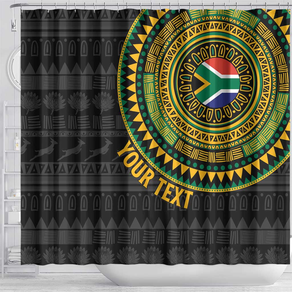 Personalised South Africa African Tribal Pattern Shower Curtain Chest Arm Tattoo