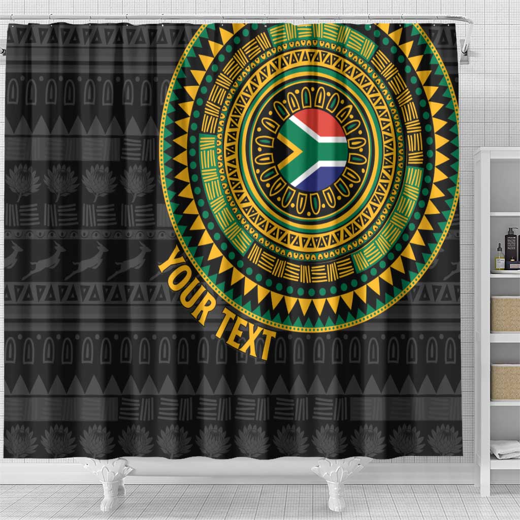 Personalised South Africa African Tribal Pattern Shower Curtain Chest Arm Tattoo