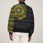 Personalised South Africa African Tribal Pattern Sleeve Zip Bomber Jacket Chest Arm Tattoo