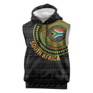 Personalised South Africa African Tribal Pattern Sleeveless Hoodie Chest Arm Tattoo - African Pride