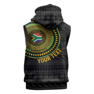 Personalised South Africa African Tribal Pattern Sleeveless Hoodie Chest Arm Tattoo - African Pride