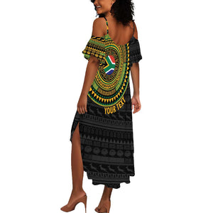 Personalised South Africa African Tribal Pattern Summer Maxi Dress Chest Arm Tattoo
