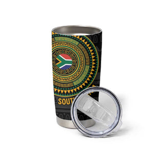 Personalised South Africa African Tribal Pattern Tumbler Cup Chest Arm Tattoo