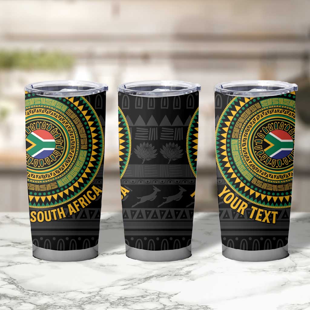 Personalised South Africa African Tribal Pattern Tumbler Cup Chest Arm Tattoo