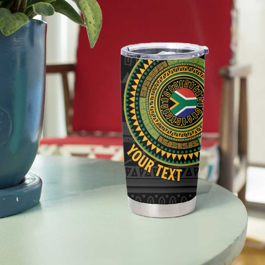 Personalised South Africa African Tribal Pattern Tumbler Cup Chest Arm Tattoo