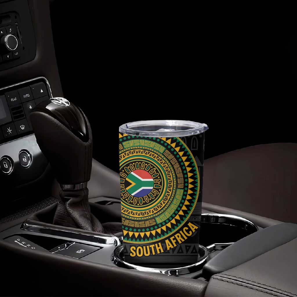 Personalised South Africa African Tribal Pattern Tumbler Cup Chest Arm Tattoo