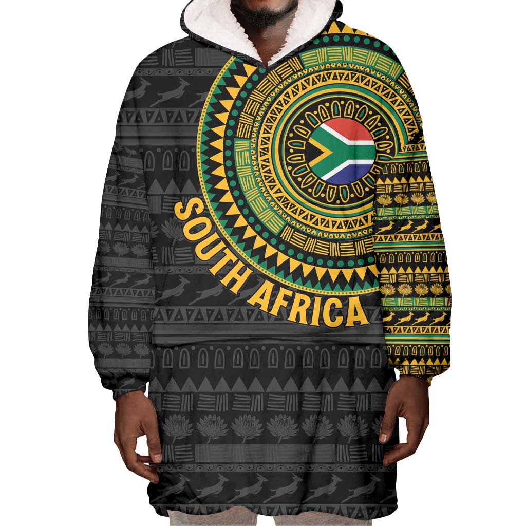Personalised South Africa African Tribal Pattern Wearable Blanket Hoodie Chest Arm Tattoo