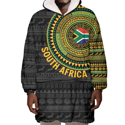 Personalised South Africa African Tribal Pattern Wearable Blanket Hoodie Chest Arm Tattoo