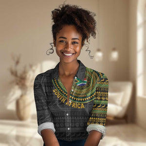 Personalised South Africa African Tribal Pattern Women Casual Shirt Chest Arm Tattoo
