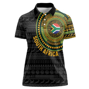 Personalised South Africa African Tribal Pattern Women Polo Shirt Chest Arm Tattoo