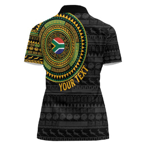 Personalised South Africa African Tribal Pattern Women Polo Shirt Chest Arm Tattoo