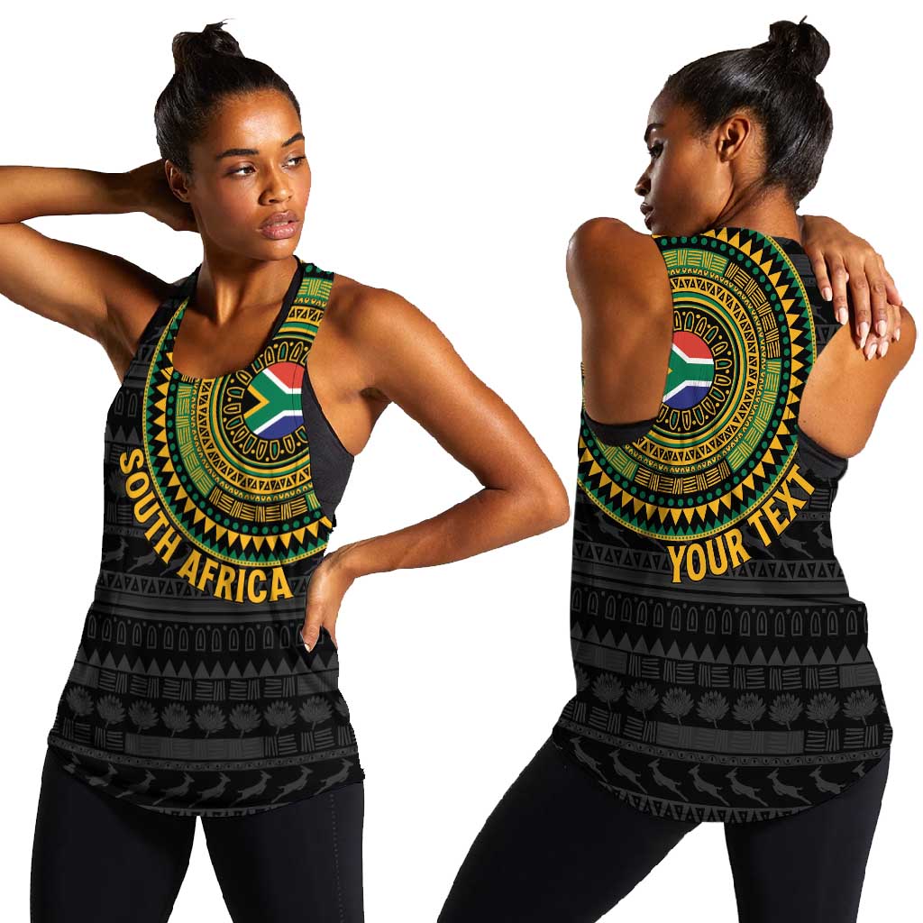 Personalised South Africa African Tribal Pattern Women Racerback Tank Chest Arm Tattoo