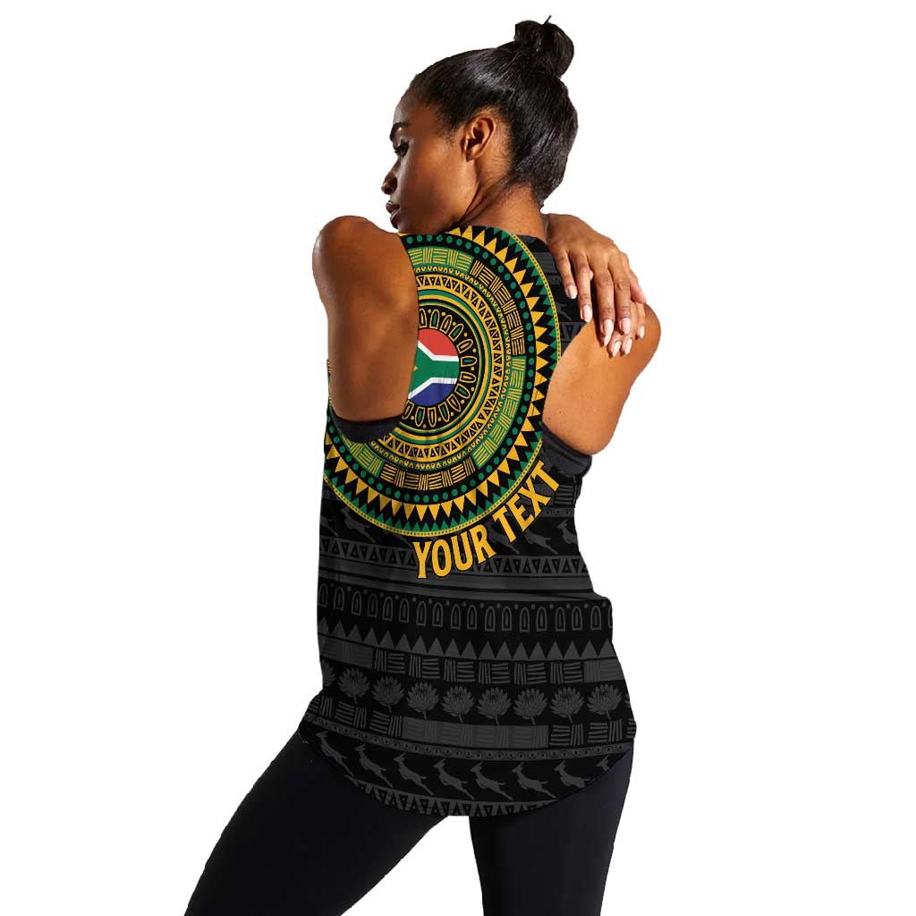Personalised South Africa African Tribal Pattern Women Racerback Tank Chest Arm Tattoo