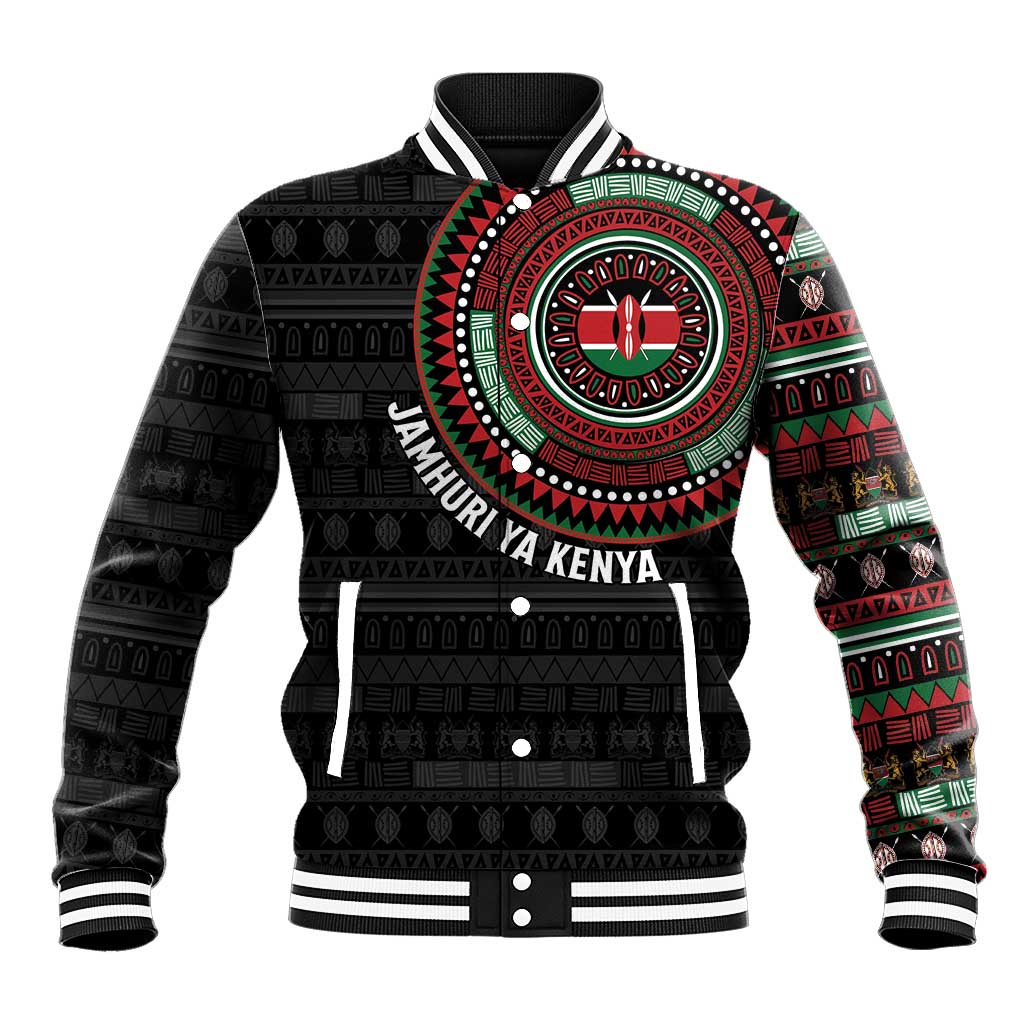 Personalised Kenya African Tribal Pattern Baseball Jacket Chest Arm Tattoo