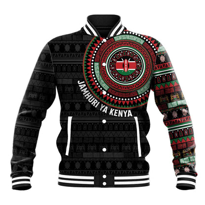 Personalised Kenya African Tribal Pattern Baseball Jacket Chest Arm Tattoo
