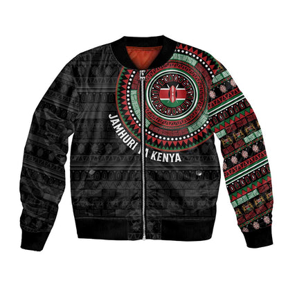 Personalised Kenya African Tribal Pattern Bomber Jacket Chest Arm Tattoo
