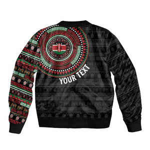 Personalised Kenya African Tribal Pattern Bomber Jacket Chest Arm Tattoo