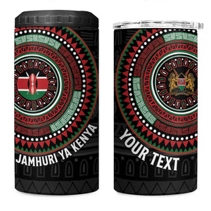 Personalised Kenya African Tribal Pattern 4 in 1 Can Cooler Tumbler Chest Arm Tattoo