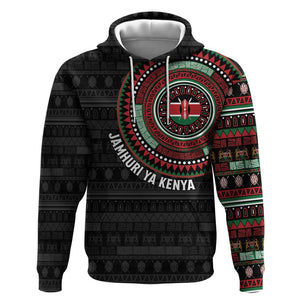 Personalised Kenya African Tribal Pattern Hoodie Chest Arm Tattoo