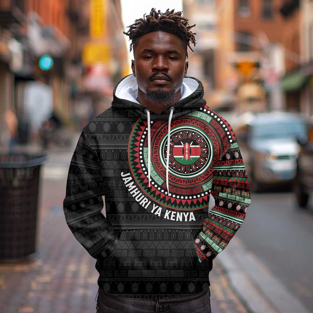 Personalised Kenya African Tribal Pattern Hoodie Chest Arm Tattoo