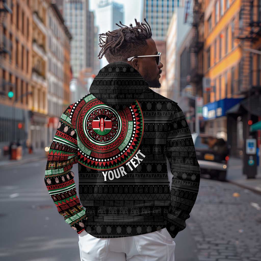 Personalised Kenya African Tribal Pattern Hoodie Chest Arm Tattoo