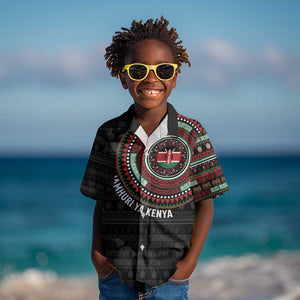 Personalised Kenya African Tribal Pattern Kid Hawaiian Shirt Chest Arm Tattoo