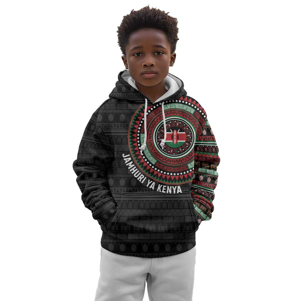 Personalised Kenya African Tribal Pattern Kid Hoodie Chest Arm Tattoo