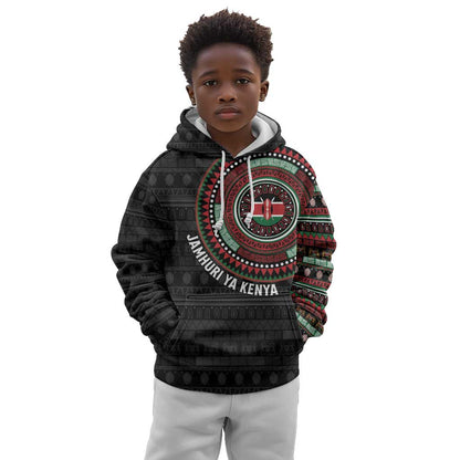 Personalised Kenya African Tribal Pattern Kid Hoodie Chest Arm Tattoo