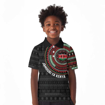 Personalised Kenya African Tribal Pattern Kid Polo Shirt Chest Arm Tattoo