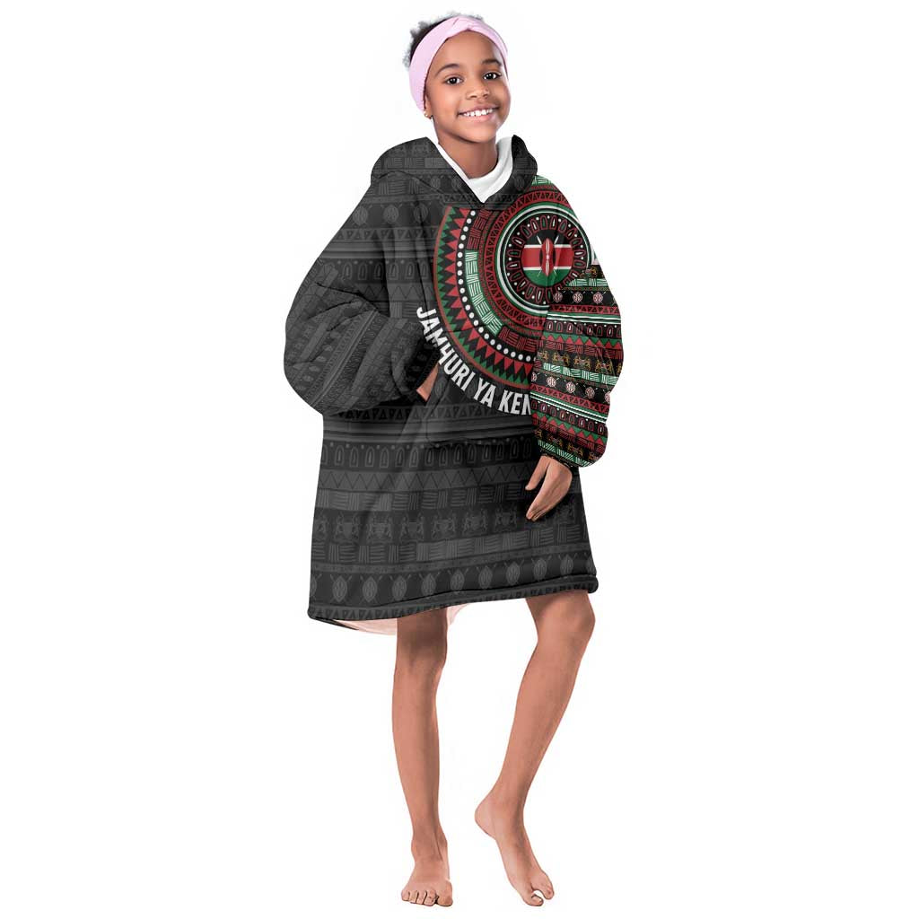 Personalised Kenya African Tribal Pattern Kid Wearable Blanket Hoodie Chest Arm Tattoo