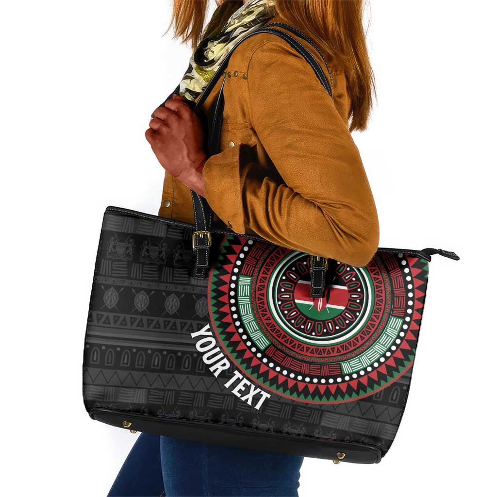 Personalised Kenya African Tribal Pattern Leather Tote Bag Chest Arm Tattoo
