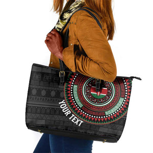 Personalised Kenya African Tribal Pattern Leather Tote Bag Chest Arm Tattoo