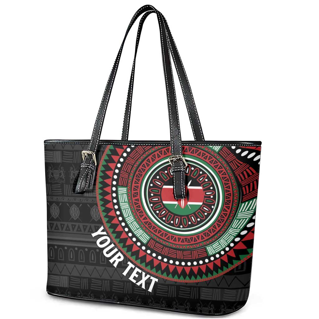 Personalised Kenya African Tribal Pattern Leather Tote Bag Chest Arm Tattoo