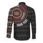 Personalised Kenya African Tribal Pattern Long Sleeve Button Shirt Chest Arm Tattoo