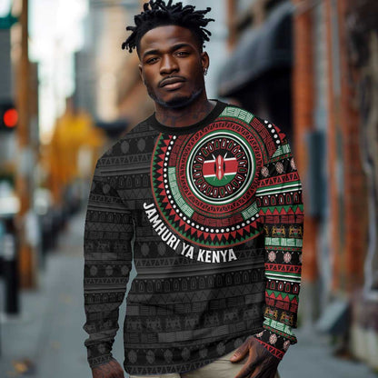 Personalised Kenya African Tribal Pattern Long Sleeve Shirt Chest Arm Tattoo