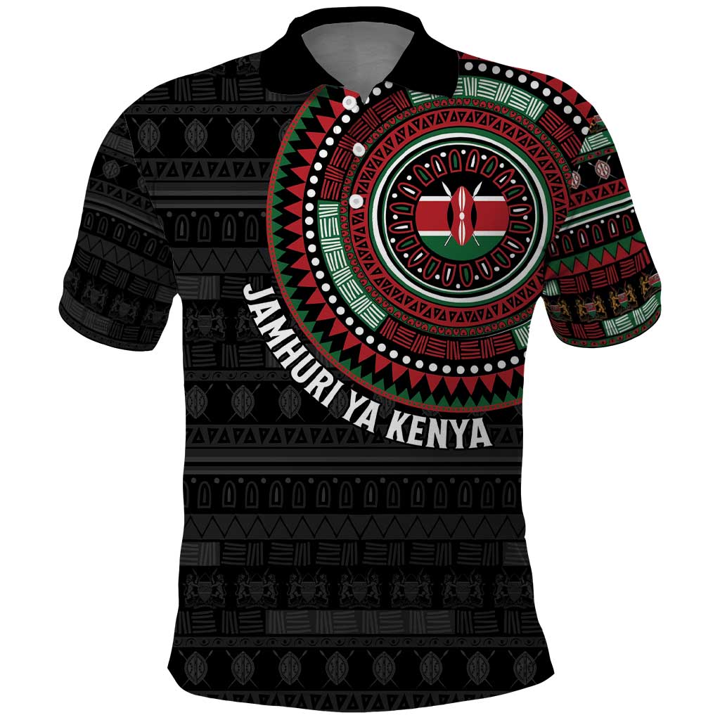 Personalised Kenya African Tribal Pattern Polo Shirt Chest Arm Tattoo