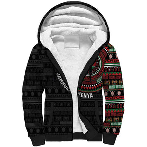 Personalised Kenya African Tribal Pattern Sherpa Hoodie Chest Arm Tattoo