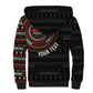 Personalised Kenya African Tribal Pattern Sherpa Hoodie Chest Arm Tattoo