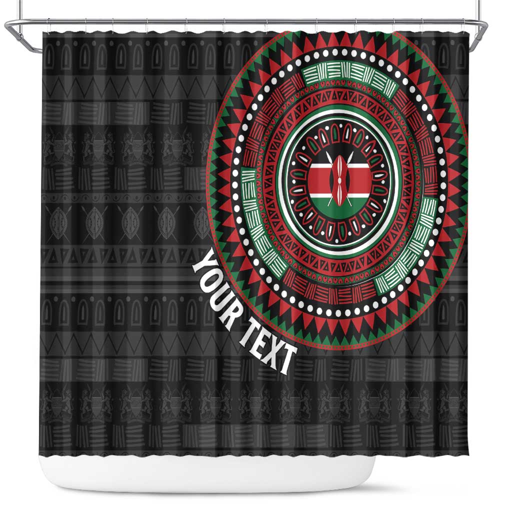 Personalised Kenya African Tribal Pattern Shower Curtain Chest Arm Tattoo