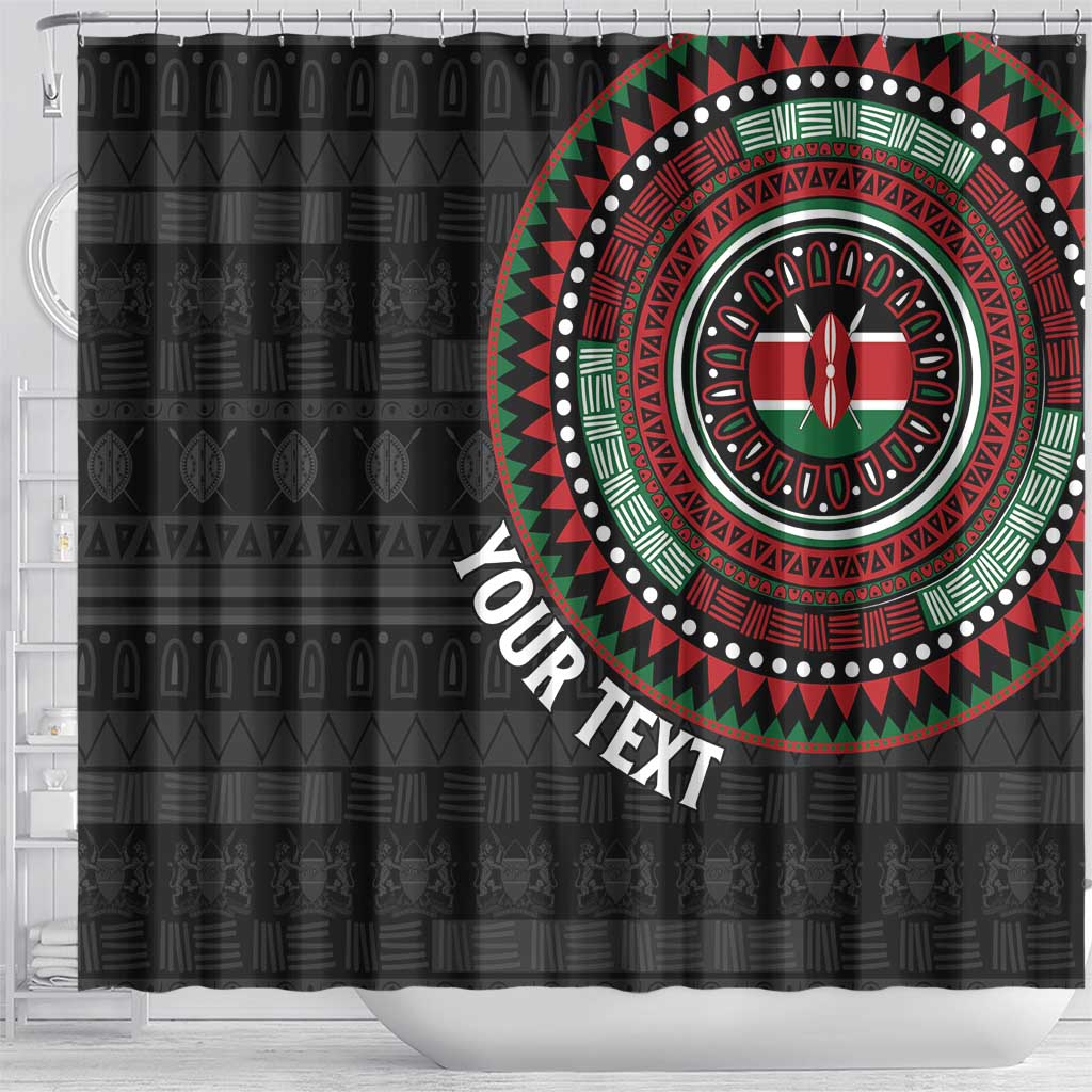 Personalised Kenya African Tribal Pattern Shower Curtain Chest Arm Tattoo
