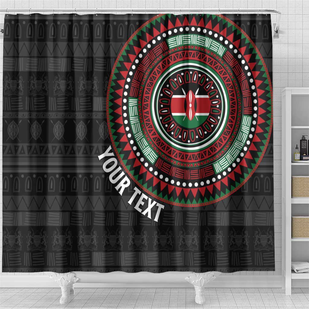 Personalised Kenya African Tribal Pattern Shower Curtain Chest Arm Tattoo