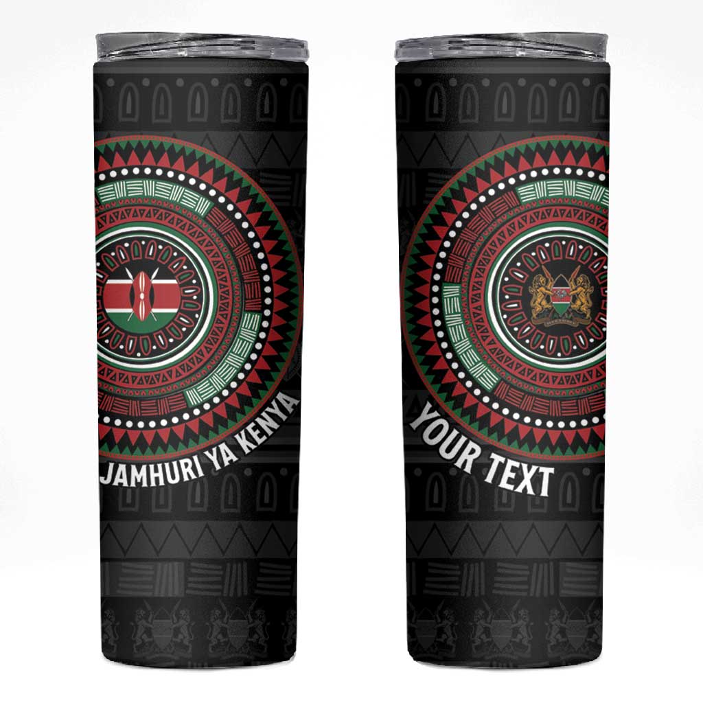 Personalised Kenya African Tribal Pattern Skinny Tumbler Chest Arm Tattoo