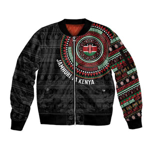 Personalised Kenya African Tribal Pattern Sleeve Zip Bomber Jacket Chest Arm Tattoo